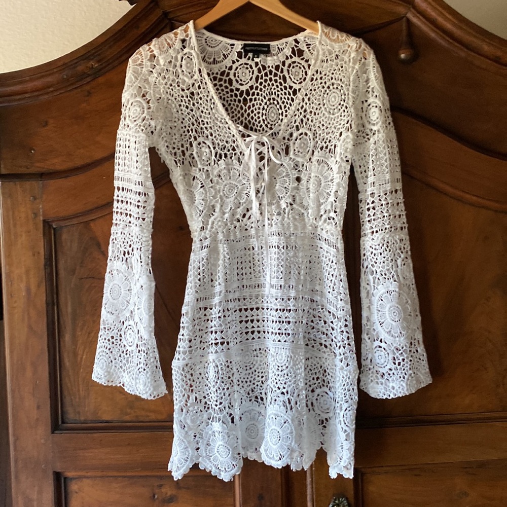 White Crochet Swim Cover-Up